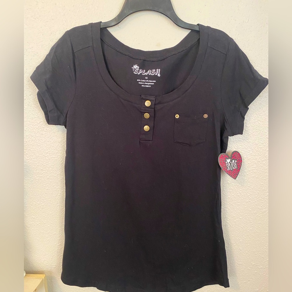 Splash black top NWT size 1X *